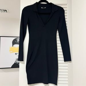 Zara collared long sleeve mini dress